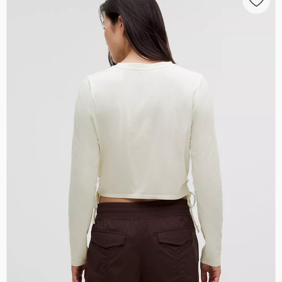 Lululemon Athletica Cream Cropped Long Sleeve Hoodie - Picture 3 of 3